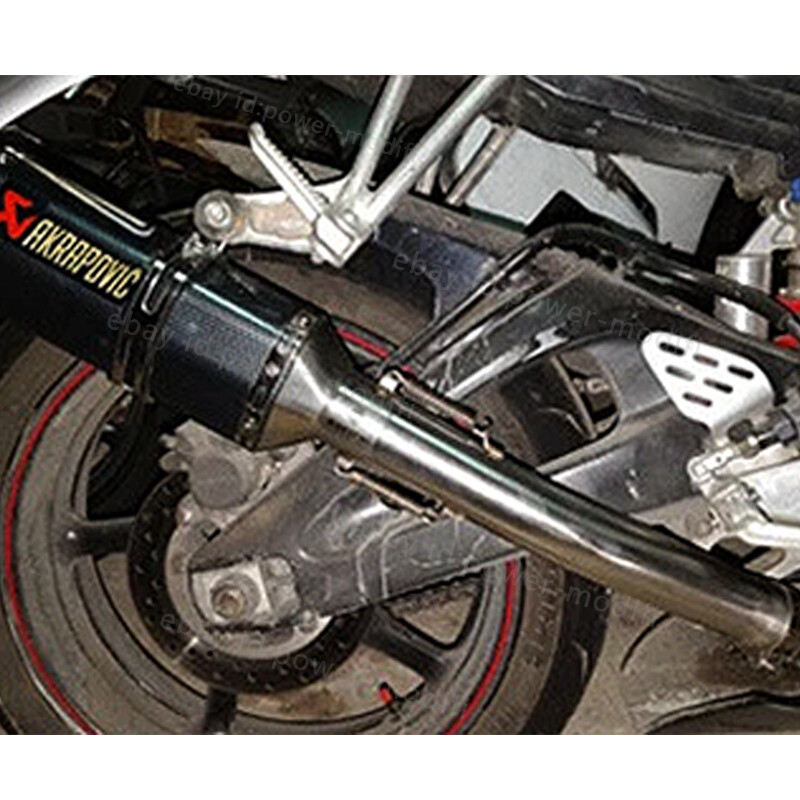 51mm For Yamaha YZF R6 1998-2005 Slip On Exhaust System Mid Pipe Black Muffler