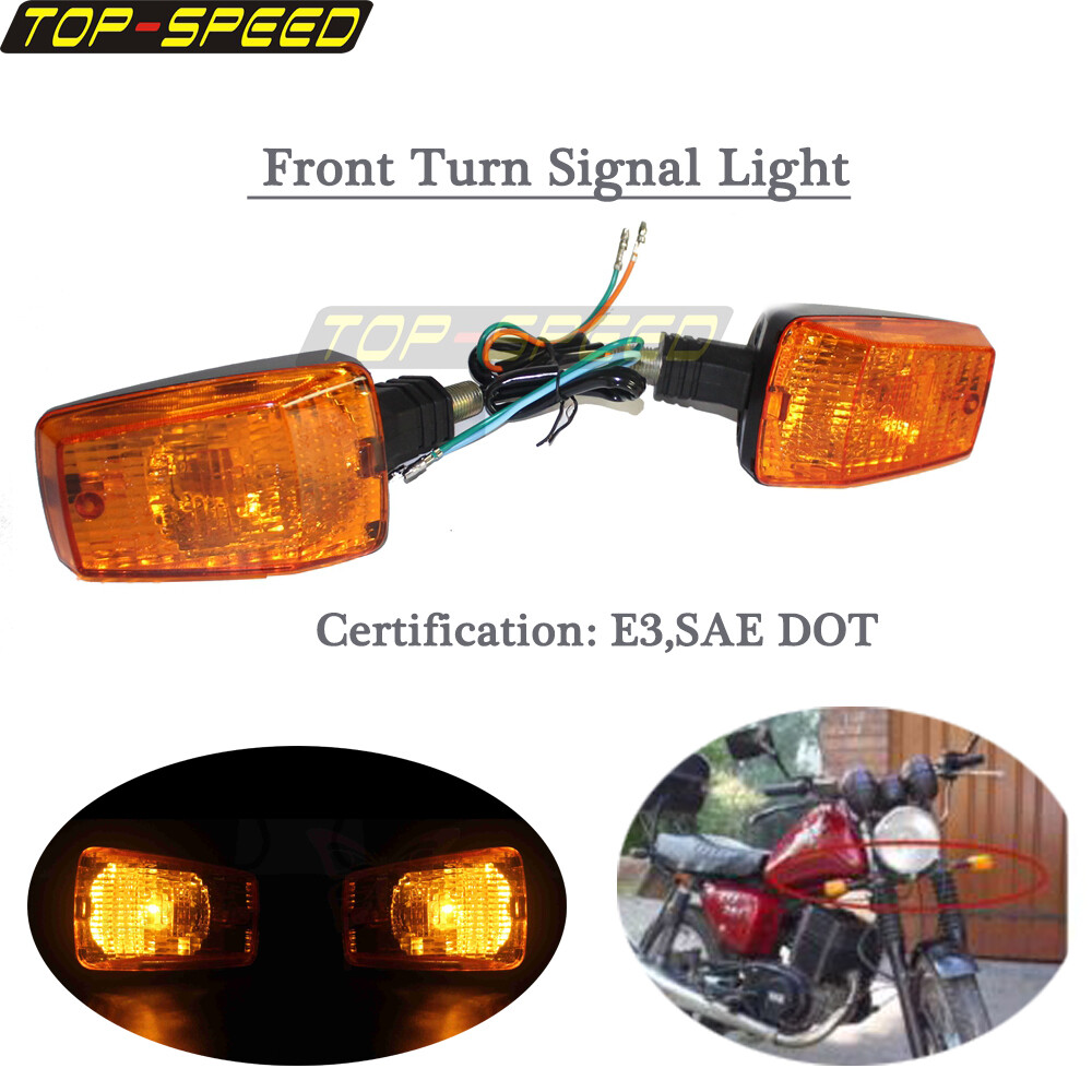 E-Mark DOT SAE 12V LED Front Turn Signal Light Amber Lamp For MZ ETZ 251 250