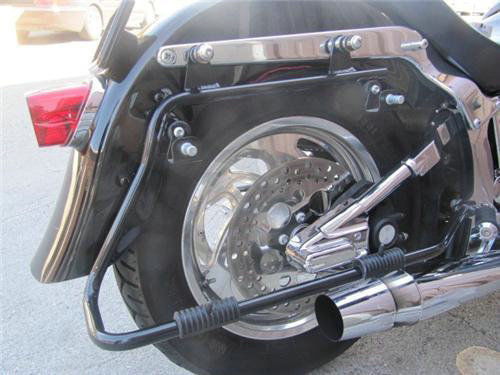 4″ Stretched Saddlebag & Conversion Bracket Fit For Harley Softail Deluxe 84-17