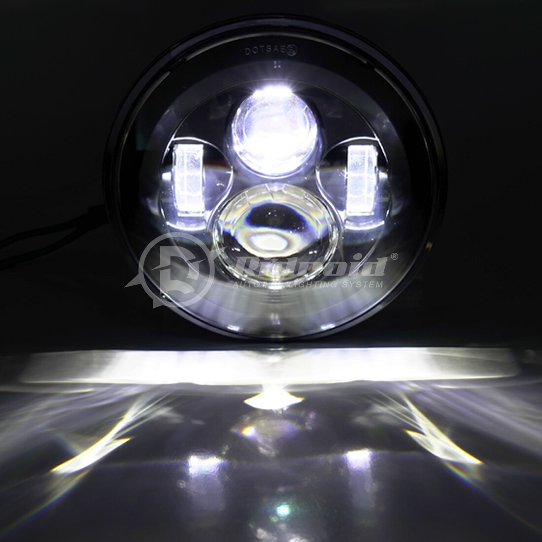 7″ inch LED Headlight Hi/Lo Beam Projector for Harley-Davidson Street Glide FLHX