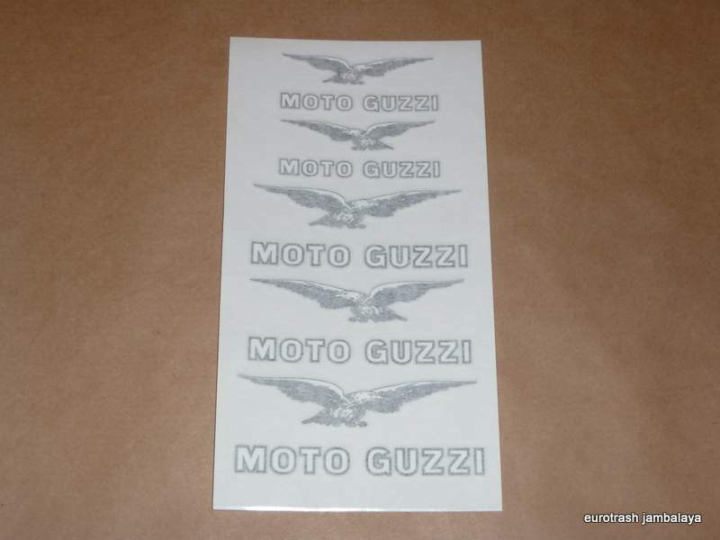 Moto Guzzi Decal SET 750 850 Ambassador Eldorado white/black gas tank fender