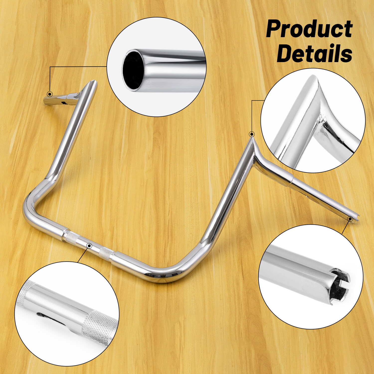 For Harley Electra Street Glide 10″ 12″ 14″ Rise Meathook Ape Hanger Handlebar