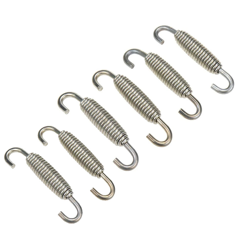 Universal Silver Motorcycle Exhaust Pipe Spring with U Shape Hooks 68mm