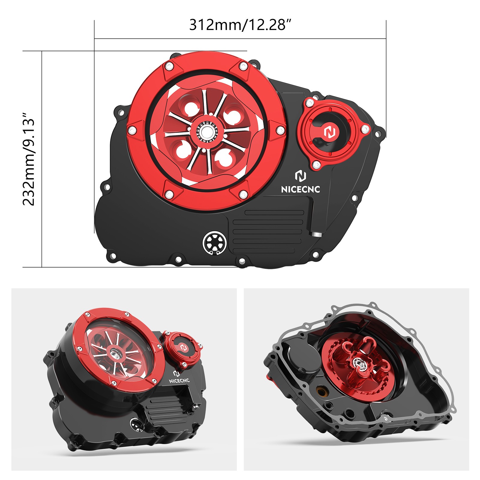 For Honda XR 650L 1993-2024 2025 NICECNC Transparent Clutch Cover Oil Filter Cap