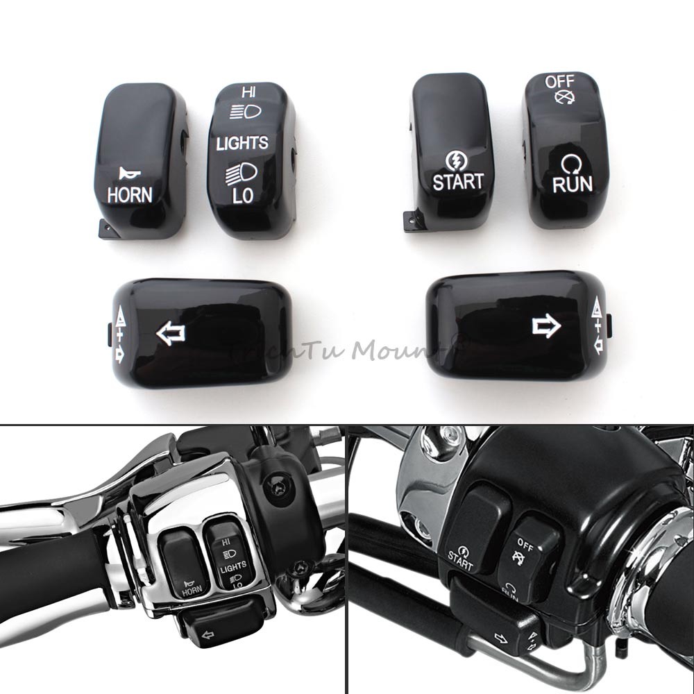 Hand Control Switch Button Caps for Harley Sportster Dyna V-Rod Muscle Night Rod