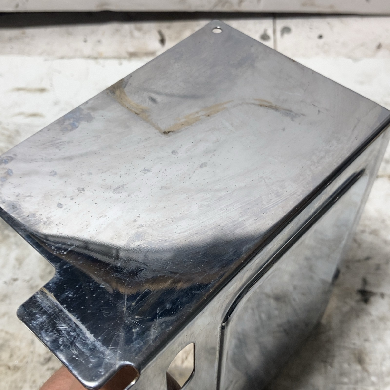Harley 91-95 Dyna 82-99 XL Sportster OEM Chrome Battery Side and Black Top Cover