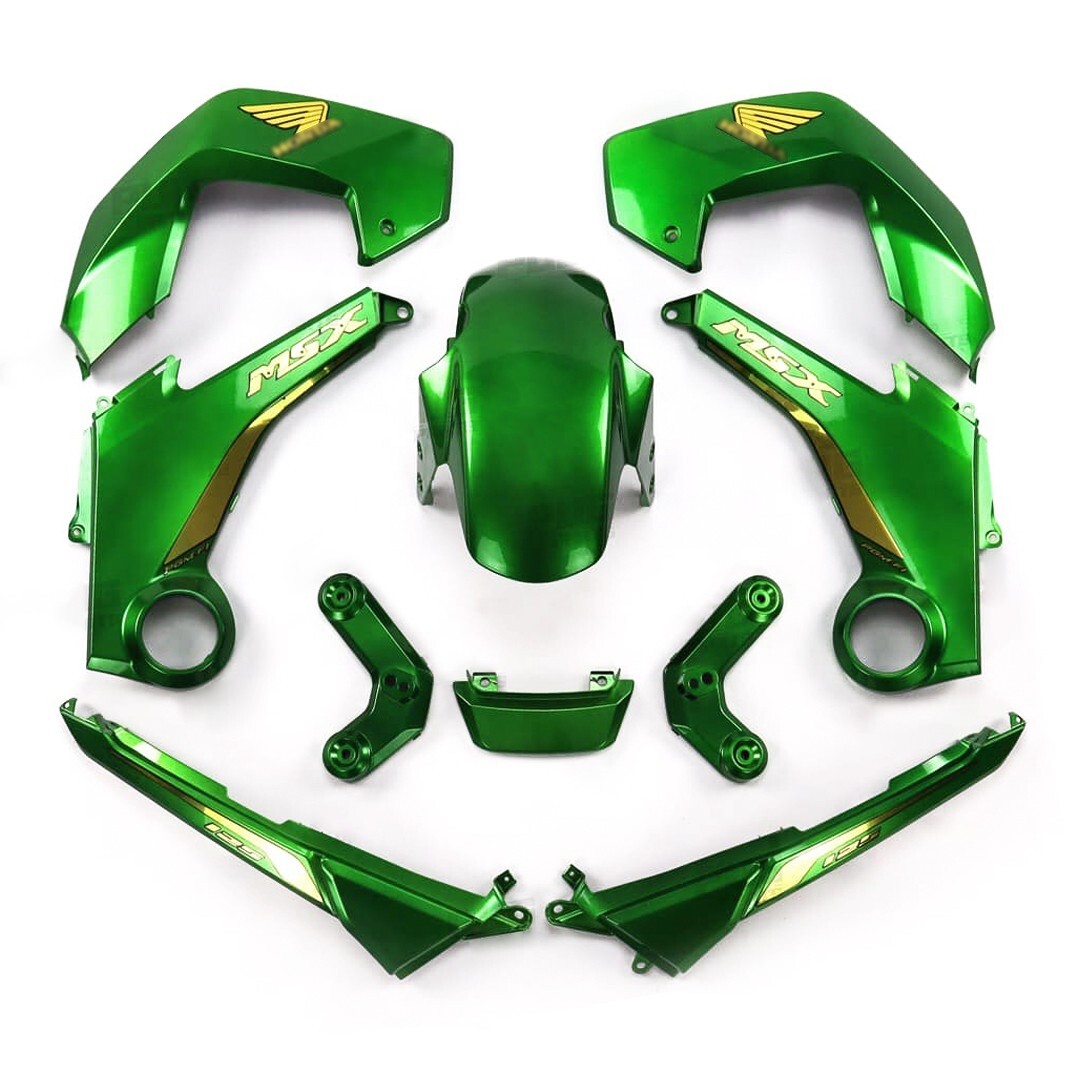 GREEN FULL FAIRING SET + DECALS FOR HONDA MSX 125 GROM 2012 – 2015