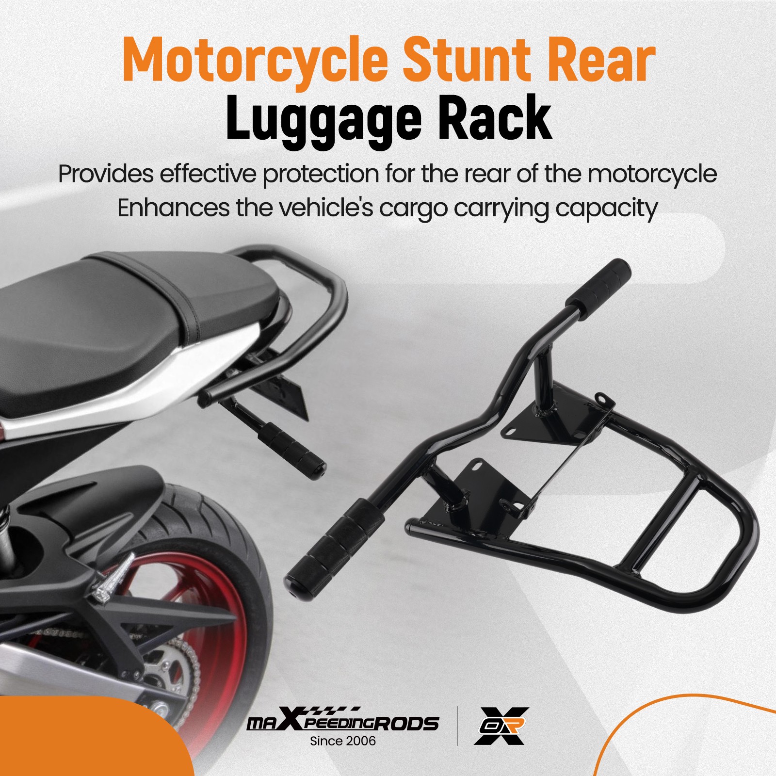 Rear Luggage Rack for Honda Grom MSX 125 SF 2013-2020 150kg Capacity Steel Black