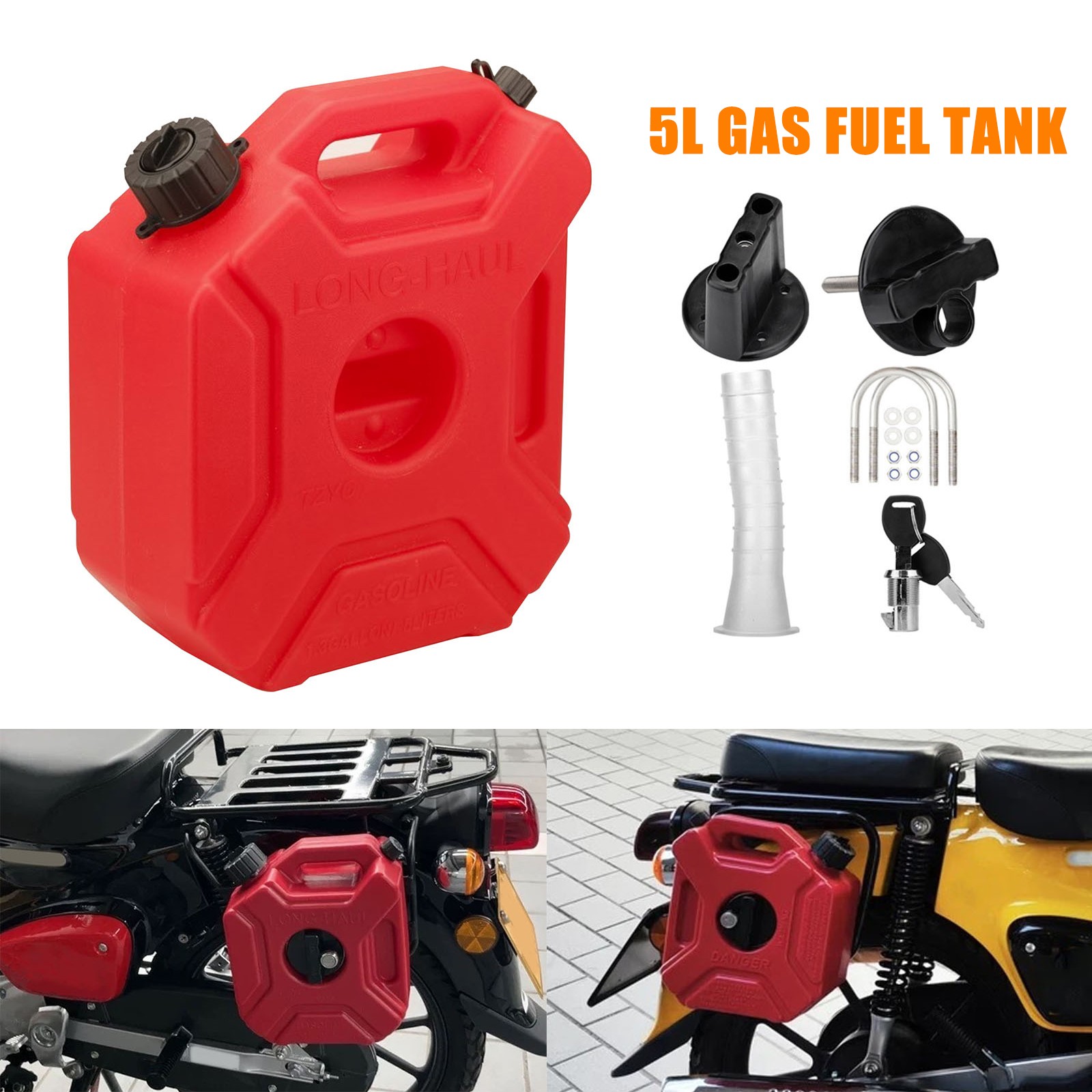 1.3 Gallon Gas Fuel Tank Gas Oil Storage Can For Motorcycle Car ATV UTV Gokart