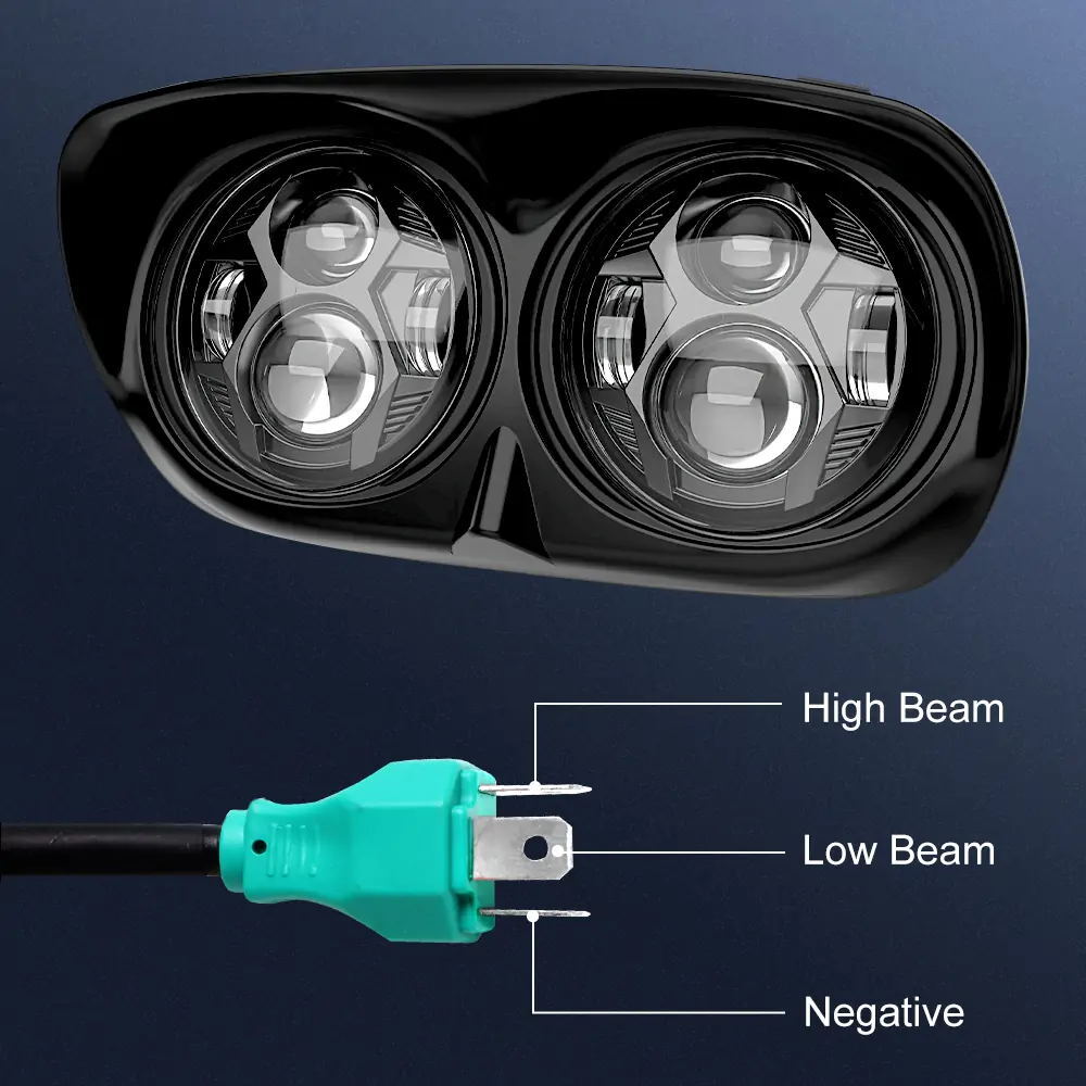 5.75″ Dual LED Headlight Lamp Projector Fit For Harley FLTR Road Glide 1998-2013