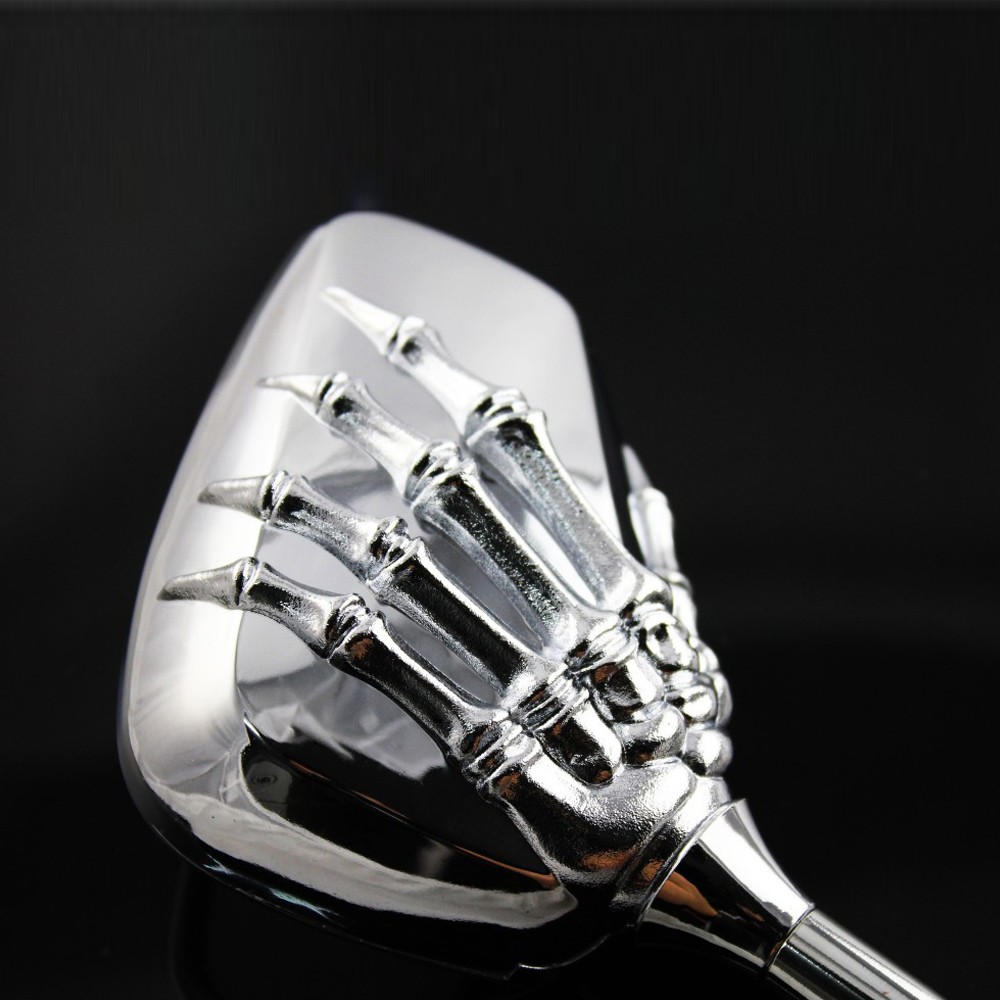 1 Pair of Motorcycle Bike Rearview Side Mirrors Skeleton Skull Hand Claw
