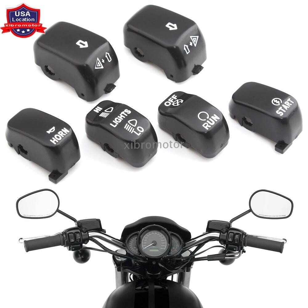 Hand Control Switch Housing Button Cover Cap Black For Harley Touring 1996-2013