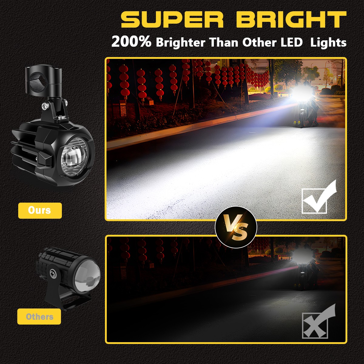 40W LED Fog Lights Kit For Honda Africa Twin CRF1000L CRF1100L XRV750T