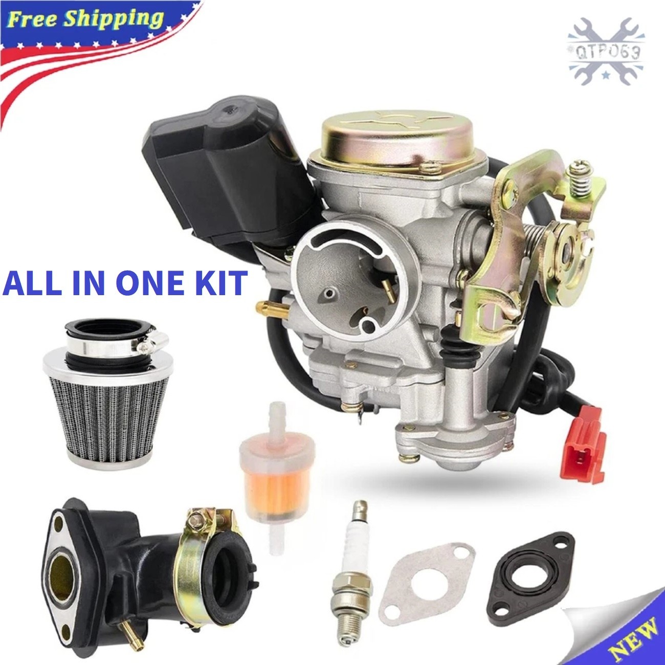 Performance Carburetor for GY6 80 49cc 50cc 4 Stroke Scooter Taotao 139QMB