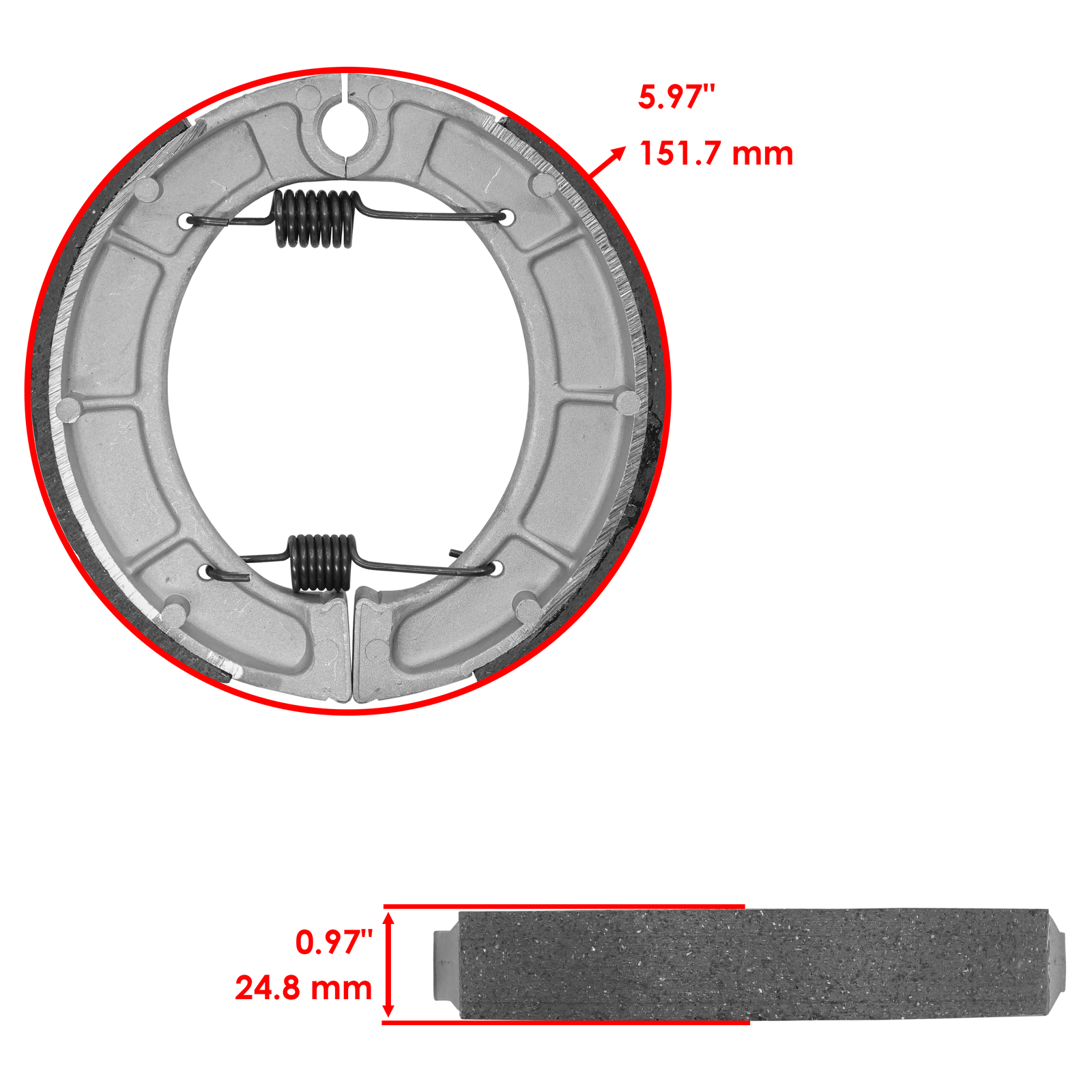 Front Brake Shoes for Yamaha DT250 1974 1975 1976 1977 78 1979 Front Brake Shoes