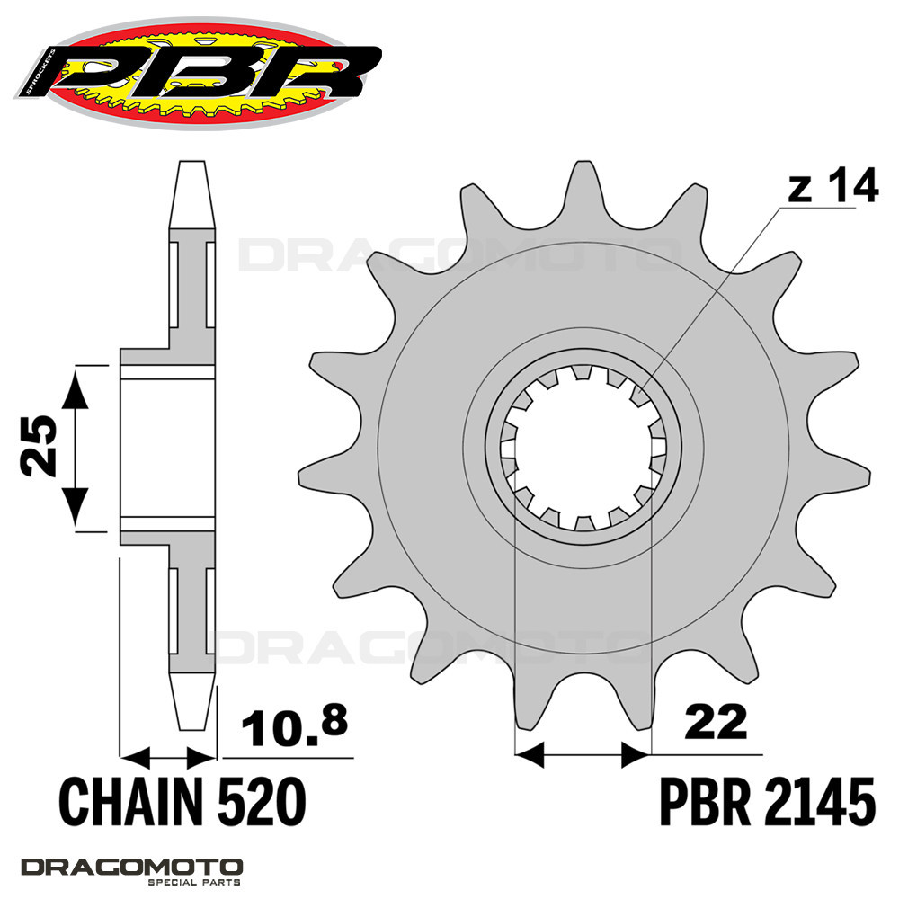 APRILIA 4.5 SXV 450 2005-2010 chain sprocket kit 520 PBR EK 184G
