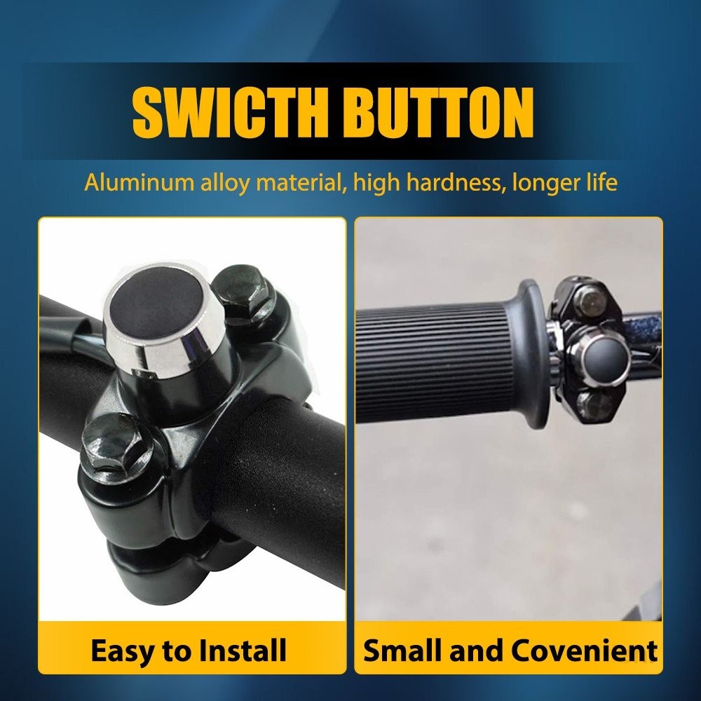 Motorcycle Switch Horn Handlebar Mount Push Button Momentary Start Universal 12V