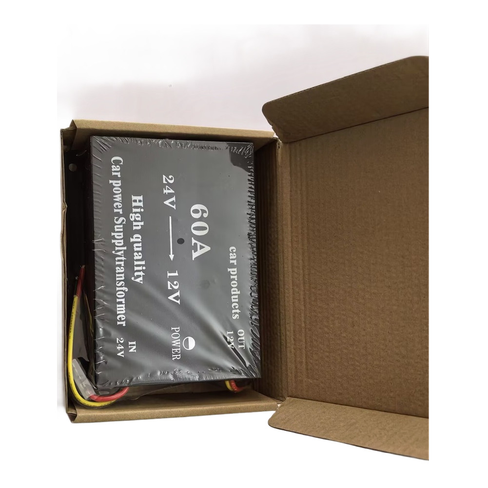 Car DC Voltage Converter 24V to 12V 60A Output for 12V Device Compatibility