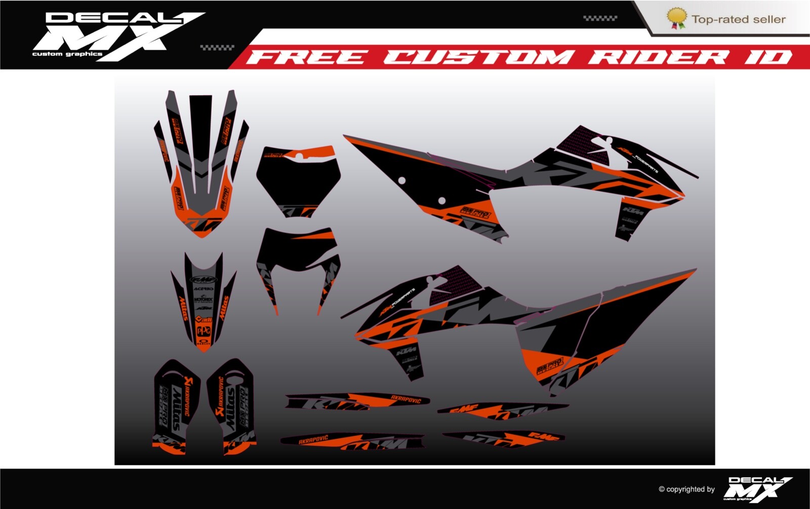 Fit KTM XCW XCFW EXC EXCF 2020 to 2023 & 2019 to 2022 SX SXF XC XCF graphic kit