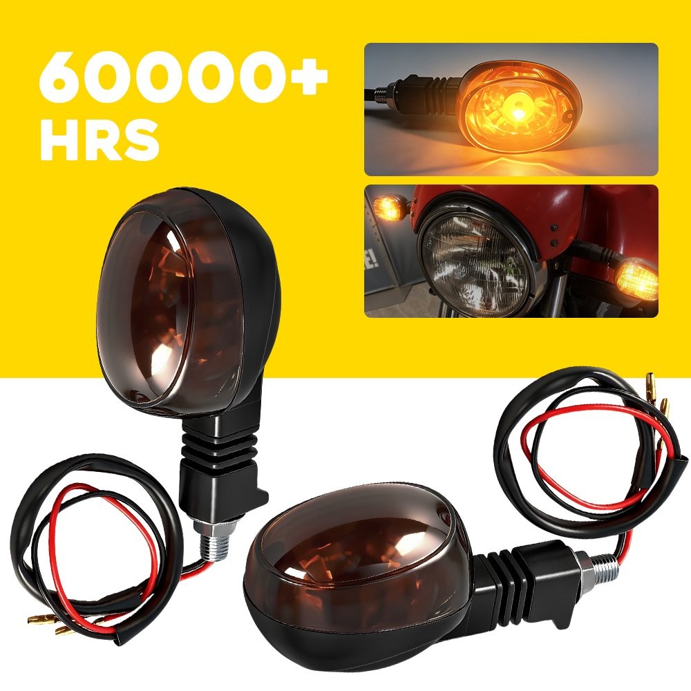 For Buell X1 99-02 Blast 00-10 Smoked Amber Turn Signal Light Pair Y0526.K M10