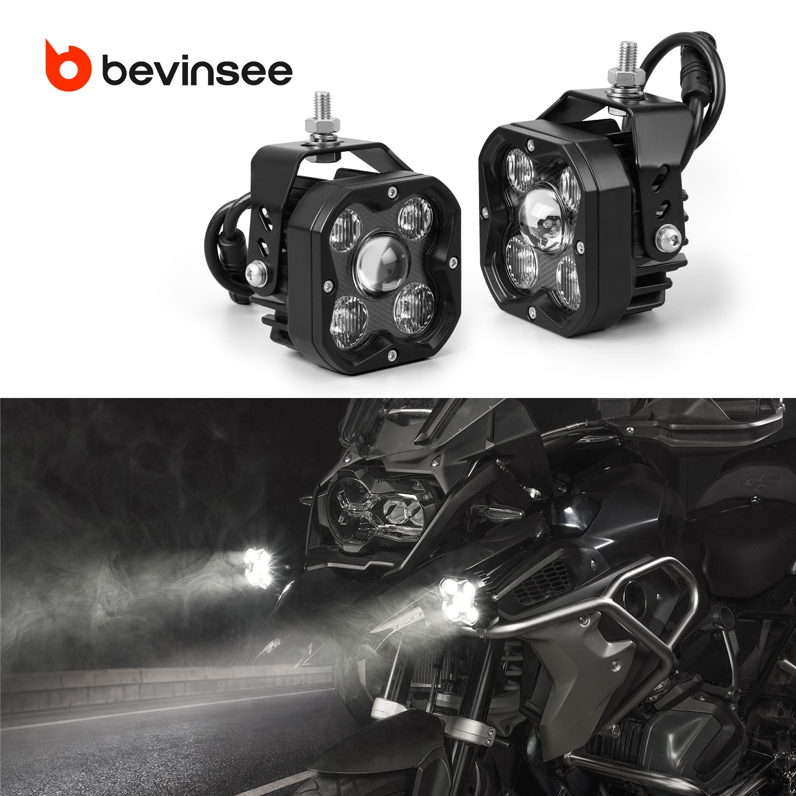 Pair Motorcycle LED Auxiliary Driving Light 6000K for Honda CRF1100L Africa Twin