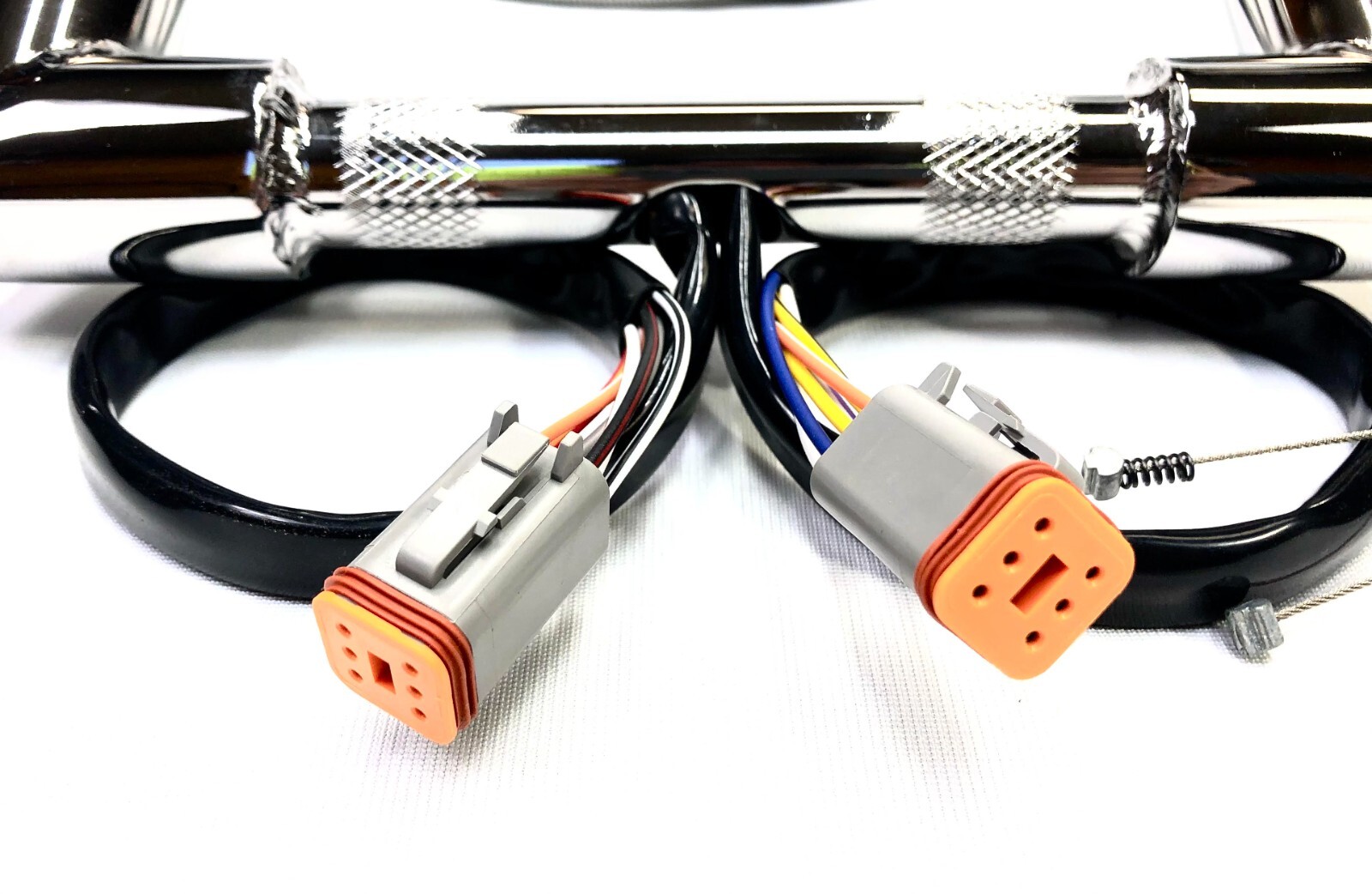 14 X 1.5 Pre Wired Curved Ape Hanger Handlebar Kit 96 – 06 Harley FX Softail