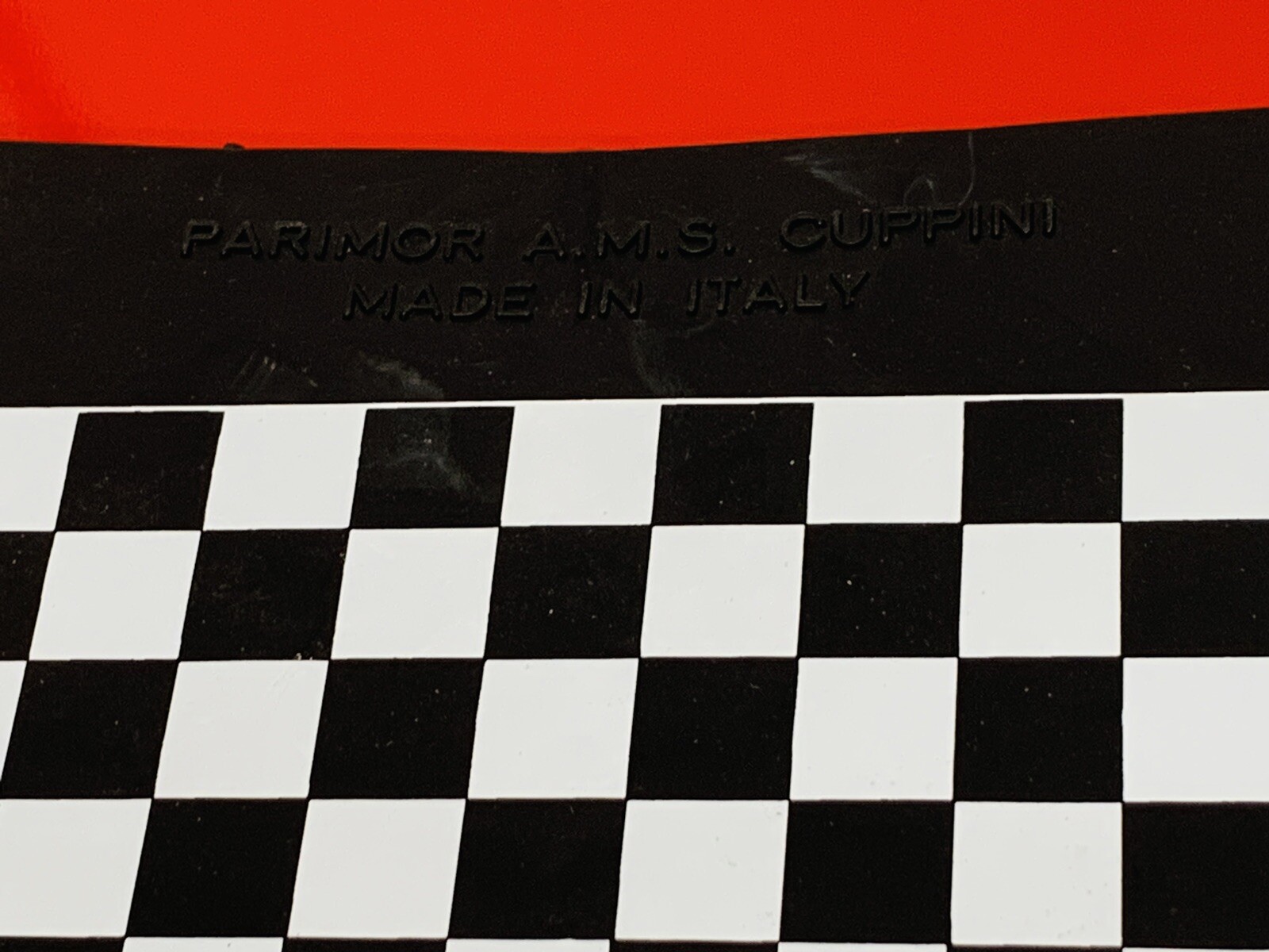 LAMBRETTA VESPA ITALIAN CUPPINI MADE BLACK AND WHITE CHECKERED REAR MUDFLAP