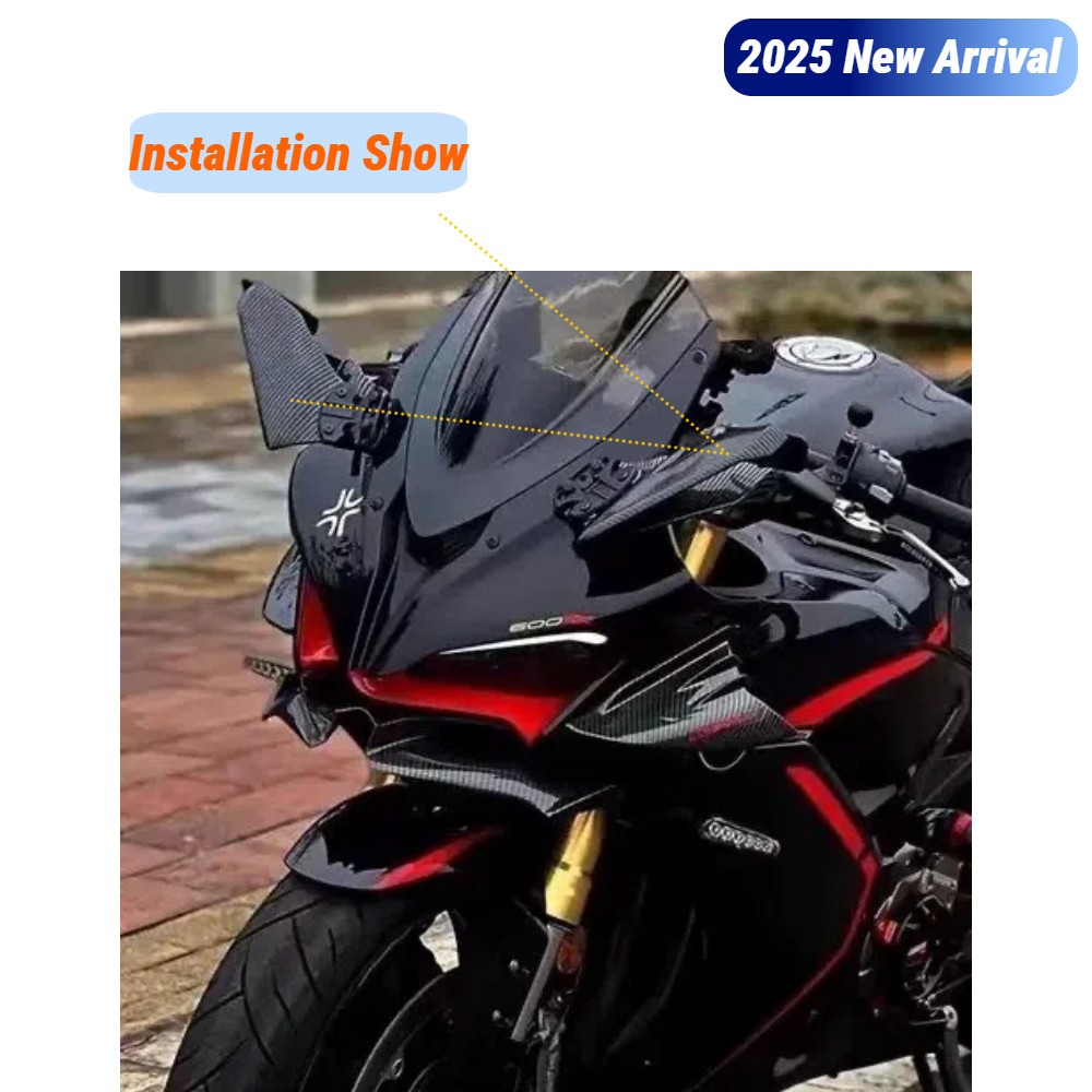 Carbon Fiber Look Complete Wing Side Mirrors for Kawasaki Ninja ZX6R 2005 2006