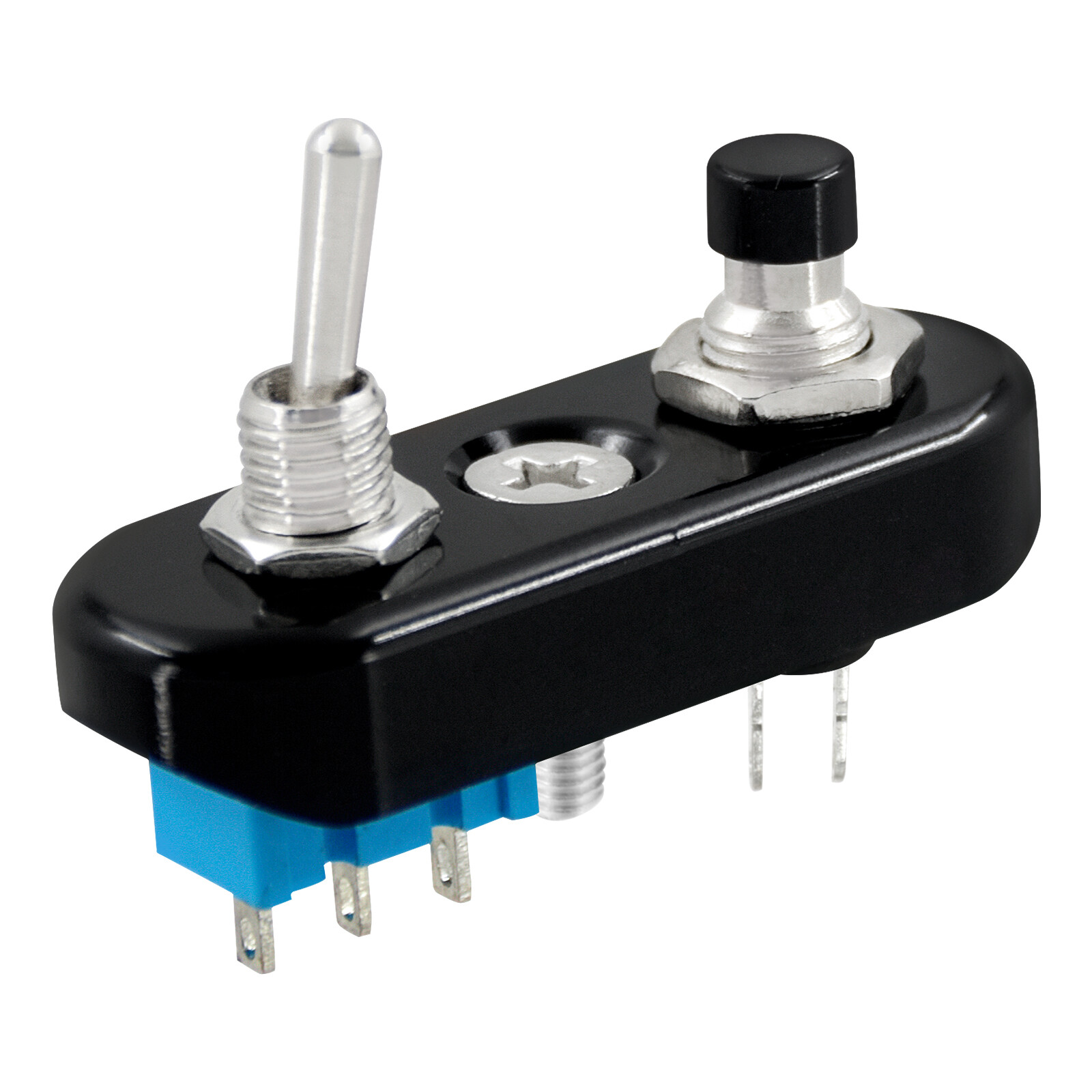 Mini Control Black Toggle Push Switch ON/OFF Button For Universal 1″ Handlebar