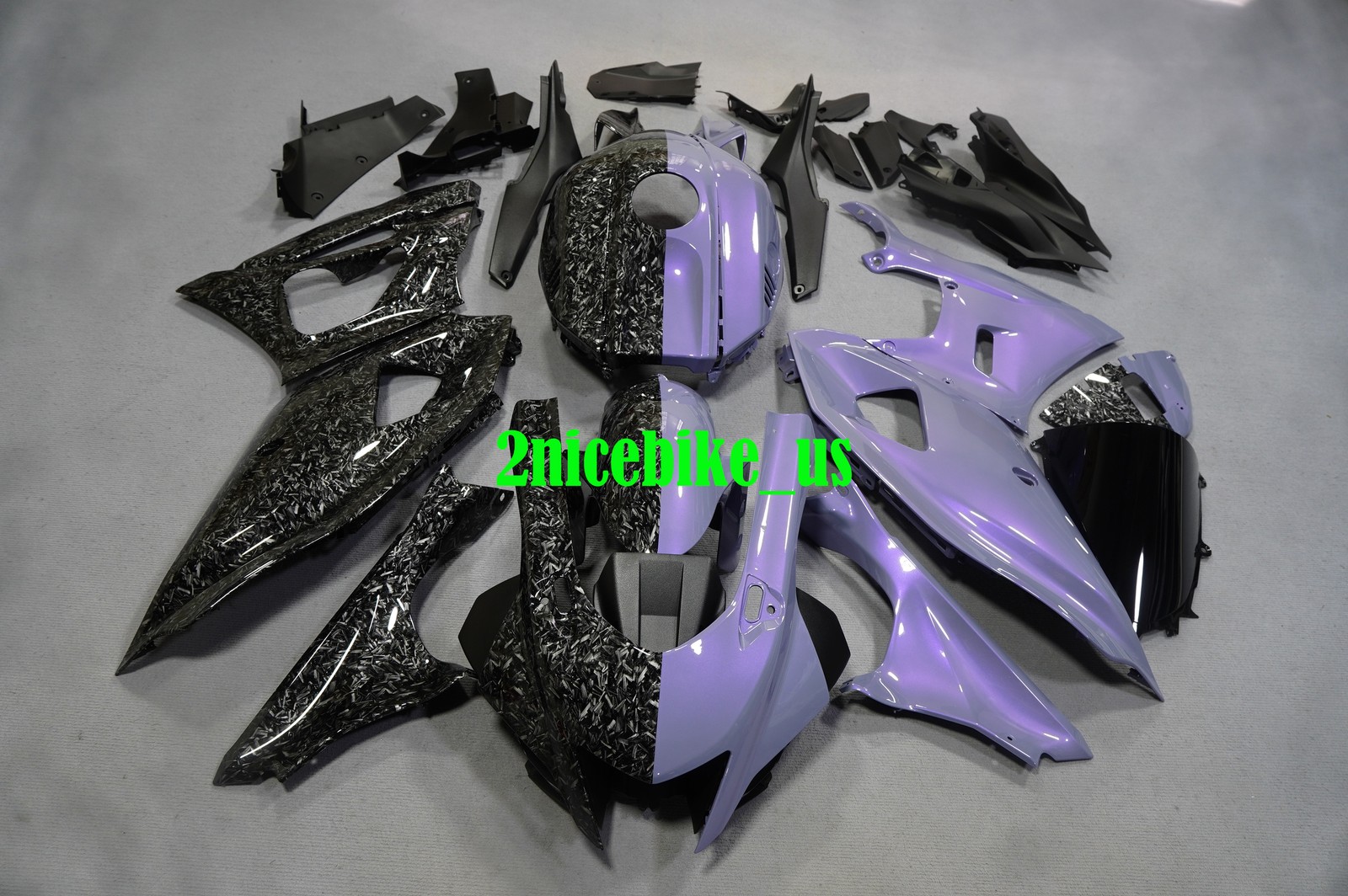 Forged Carbon Fiber Chameleon Gray Purple For Yamaha YZF R7 2021-25 Fairing Kit