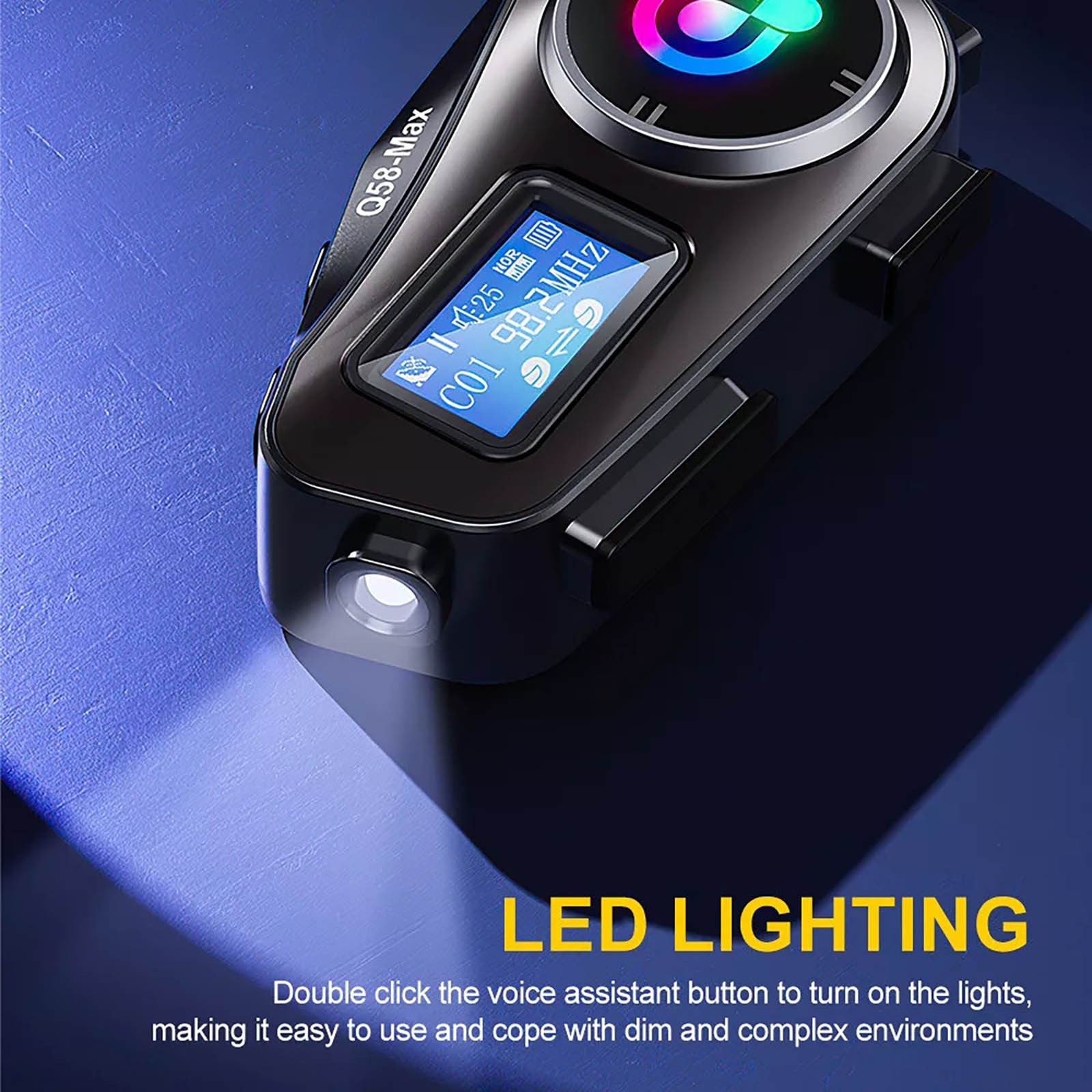 1000mAh Waterproof Bluetooth Headset Motorcycle Intercom Helmet LCD New
