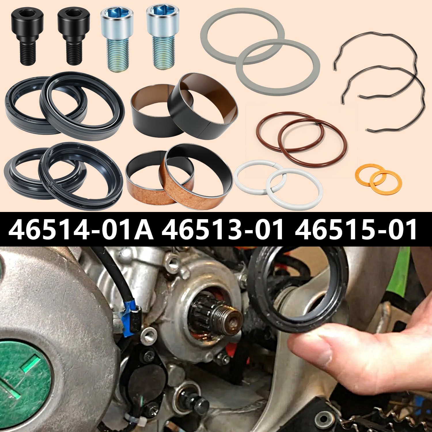 Front End Fork Leg Seals Rebuild Kit 49mm for Harley Electra Road Glide 2014-18