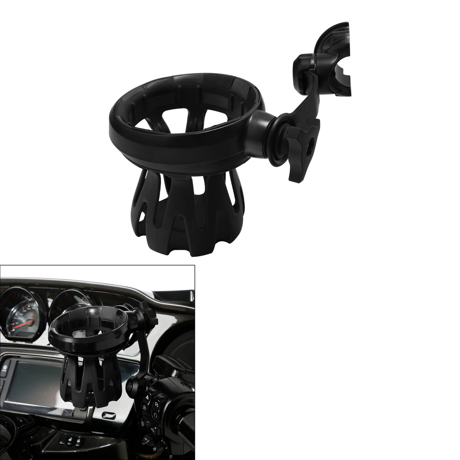 1” Handlebar Motorcycle Drink Cup Holder Fit For Harley Touring Electra Glide