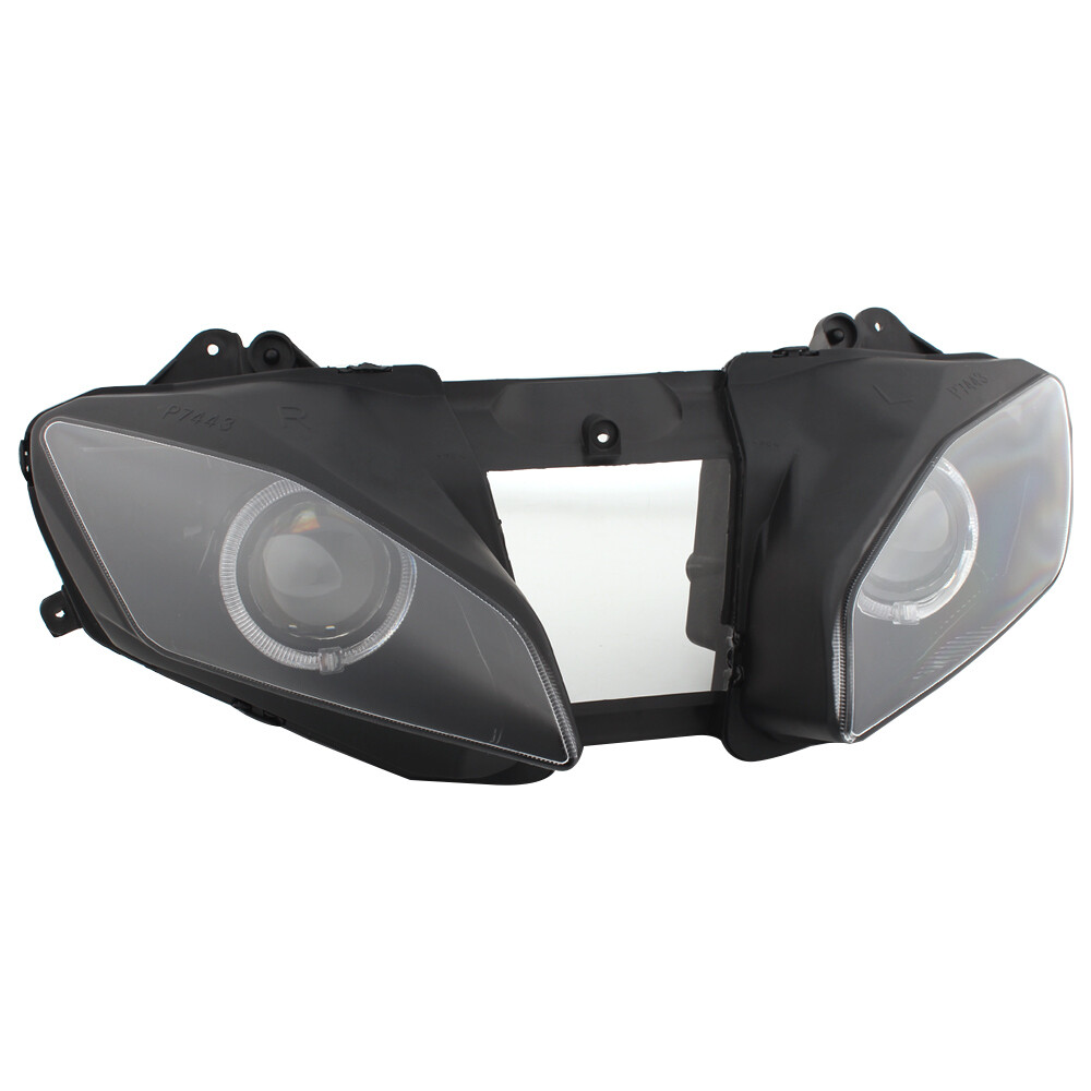 Customized Front Headlight Assembly w/White Angel Eye For Yamaha YZF R6 2008-15