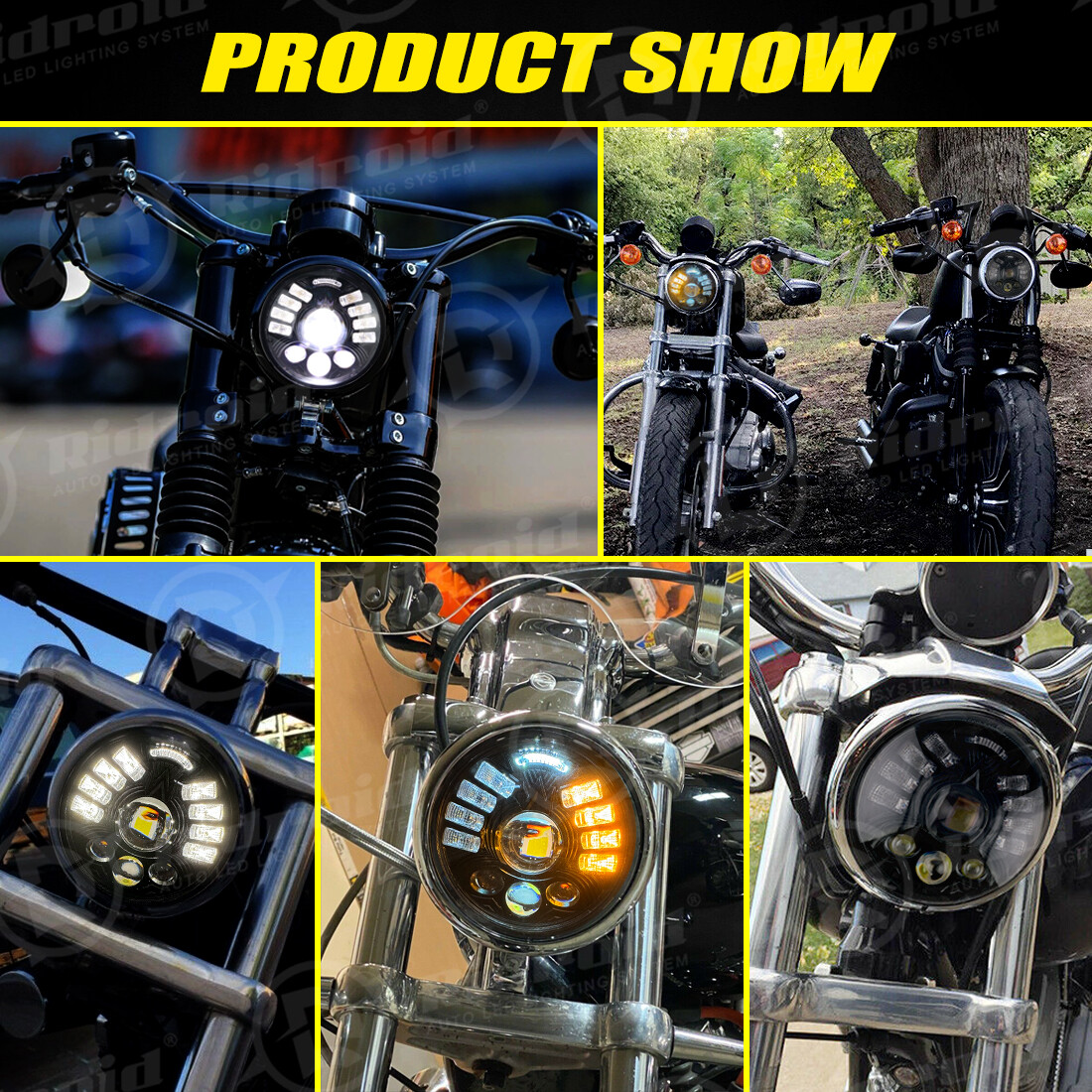 5.75″ LED Headlight w/Turn Signal Halo DRL for Harley-Davidson Night Train FXSTB