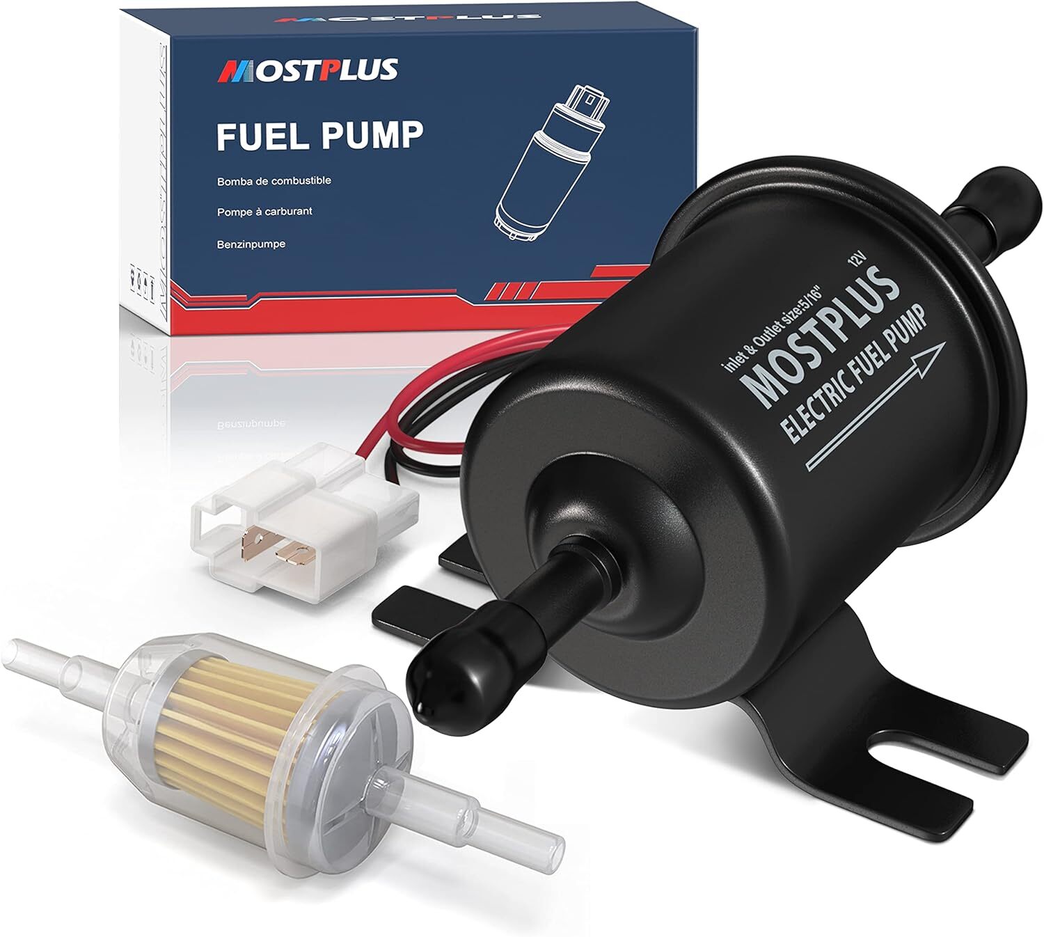 Electric Low Pressure Fuel Pump For Motorcycle 12V Carburetor EP-02 ATV Carb