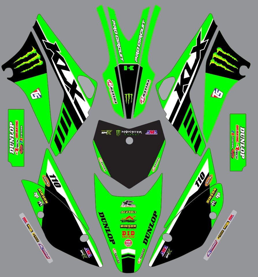 Graphic Kit 2010-2023 Kawasaki KLX110 Decals Stickers