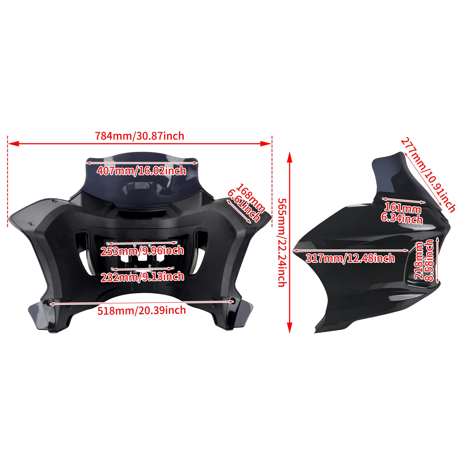 Black Headlight Fairing w/ Windshield Fits For Harley Low Rider ST FXLRST 22-25