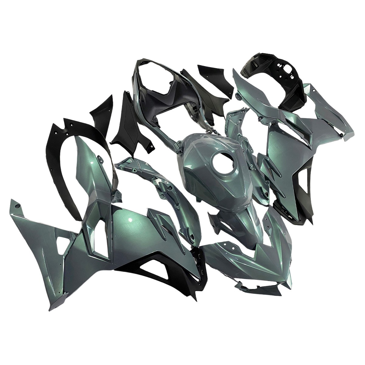 Chameleon Gray Green Fairing Kit for Kawasaki Ninja 500 EX500 2024 2025 Body Kit