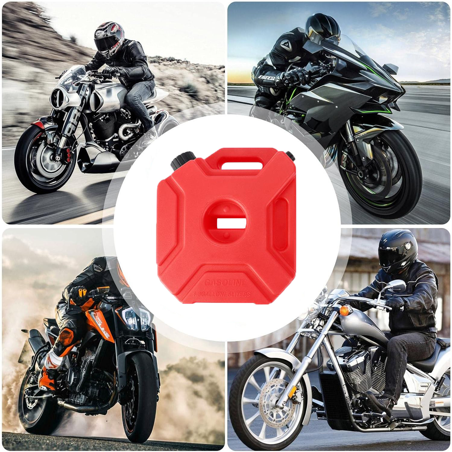5L Gas Fuel Tank Gas Can Oil Storage Can For ATV UTV Gokart Motorcycle Car SUV