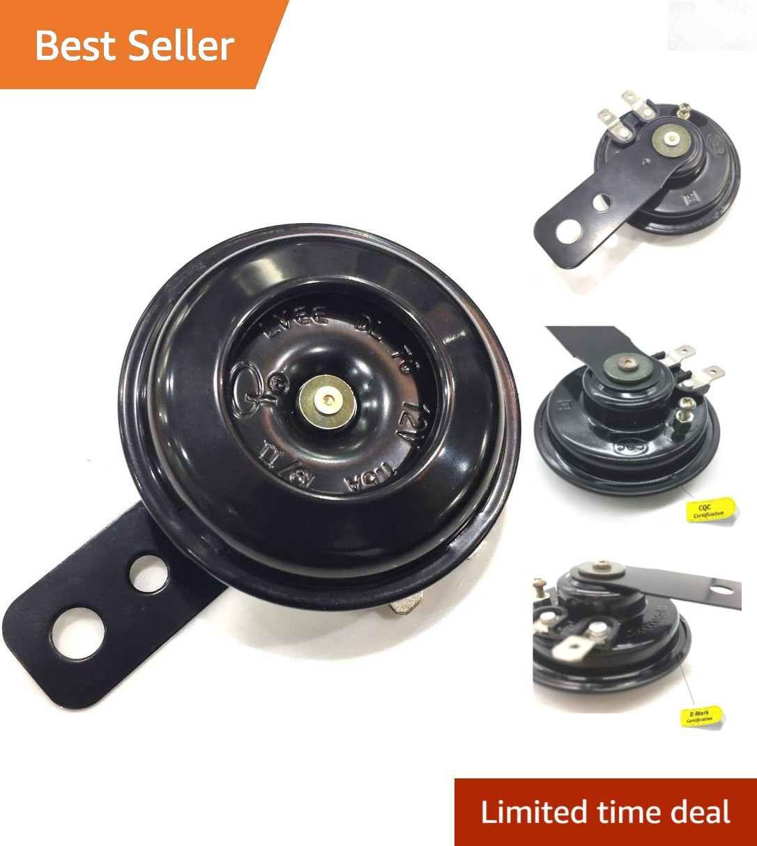Motorcycle Horn 12V Waterproof Loud 105dB Electric Round Small Iron Scooter ATV