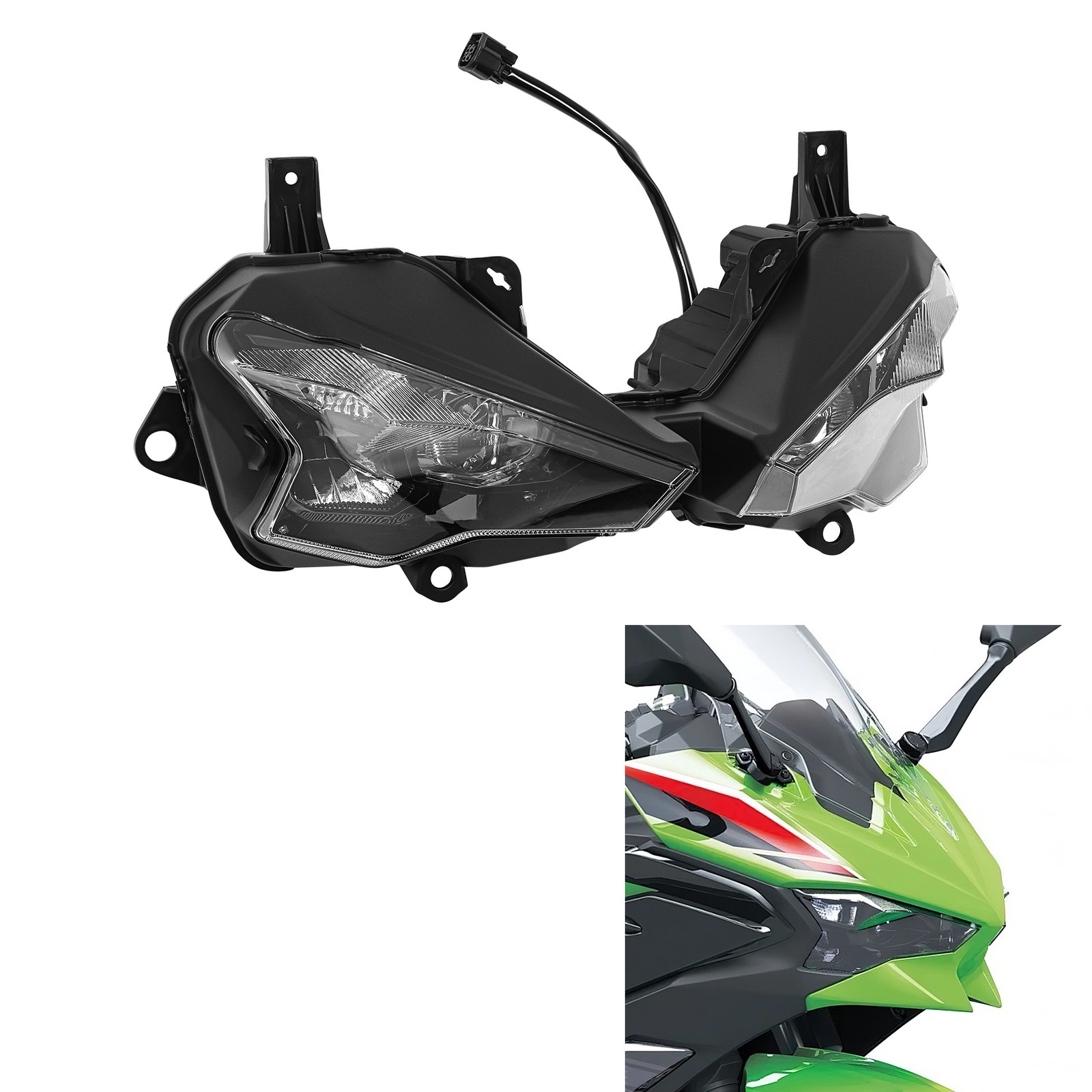 Front LED Headlight Lamp Light Assembly Fit For Kawasaki Ninja ZX6R ZX636 24-25