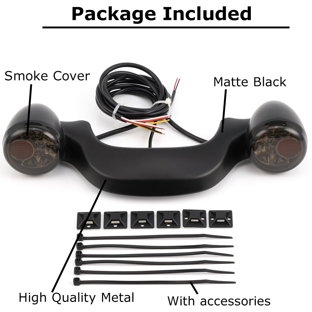 Bullet Rear LED Turn Signals Brake Light Bar for Harley Road King Street Glide