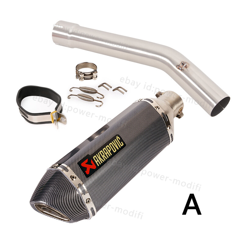 51mm For Yamaha YZF R6 1998-2005 Slip On Exhaust System Mid Pipe Black Muffler