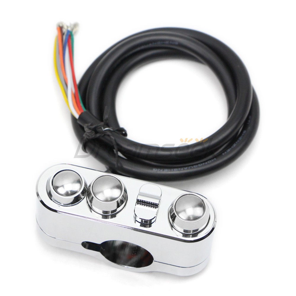 Motorcycle Handlebar Control Switch 25mm for Harley BMW Button Turn Signal Horn