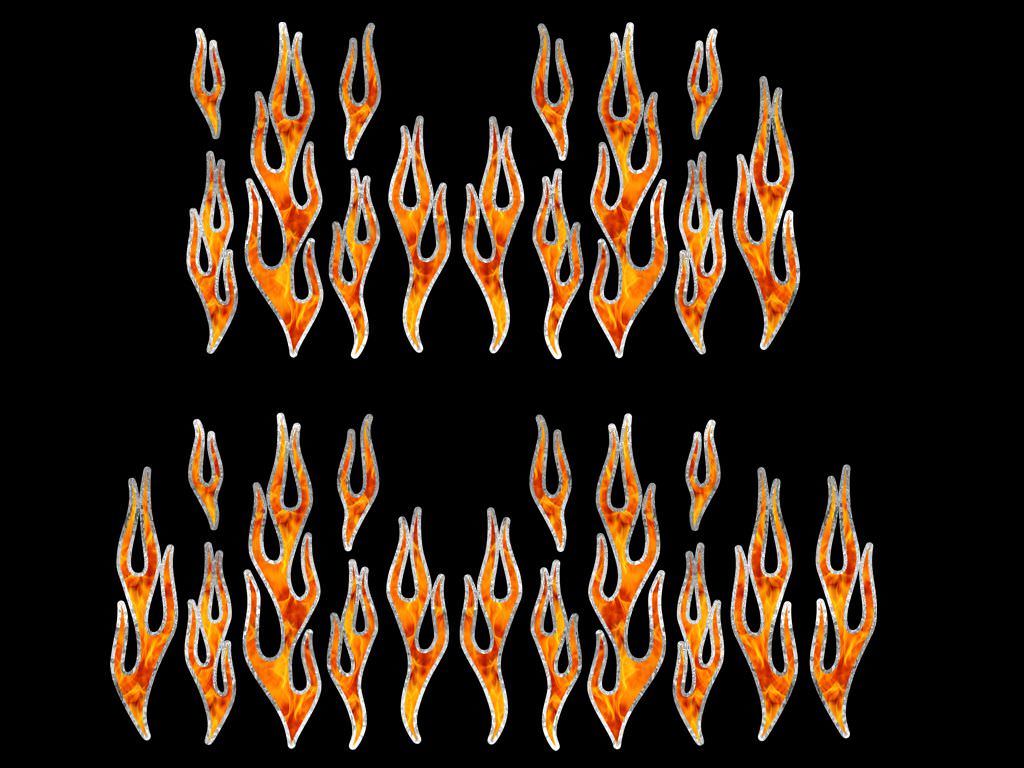 Flame decals – True Fire & Silver Foil for Harley, Yamaha, Indian and Victory!