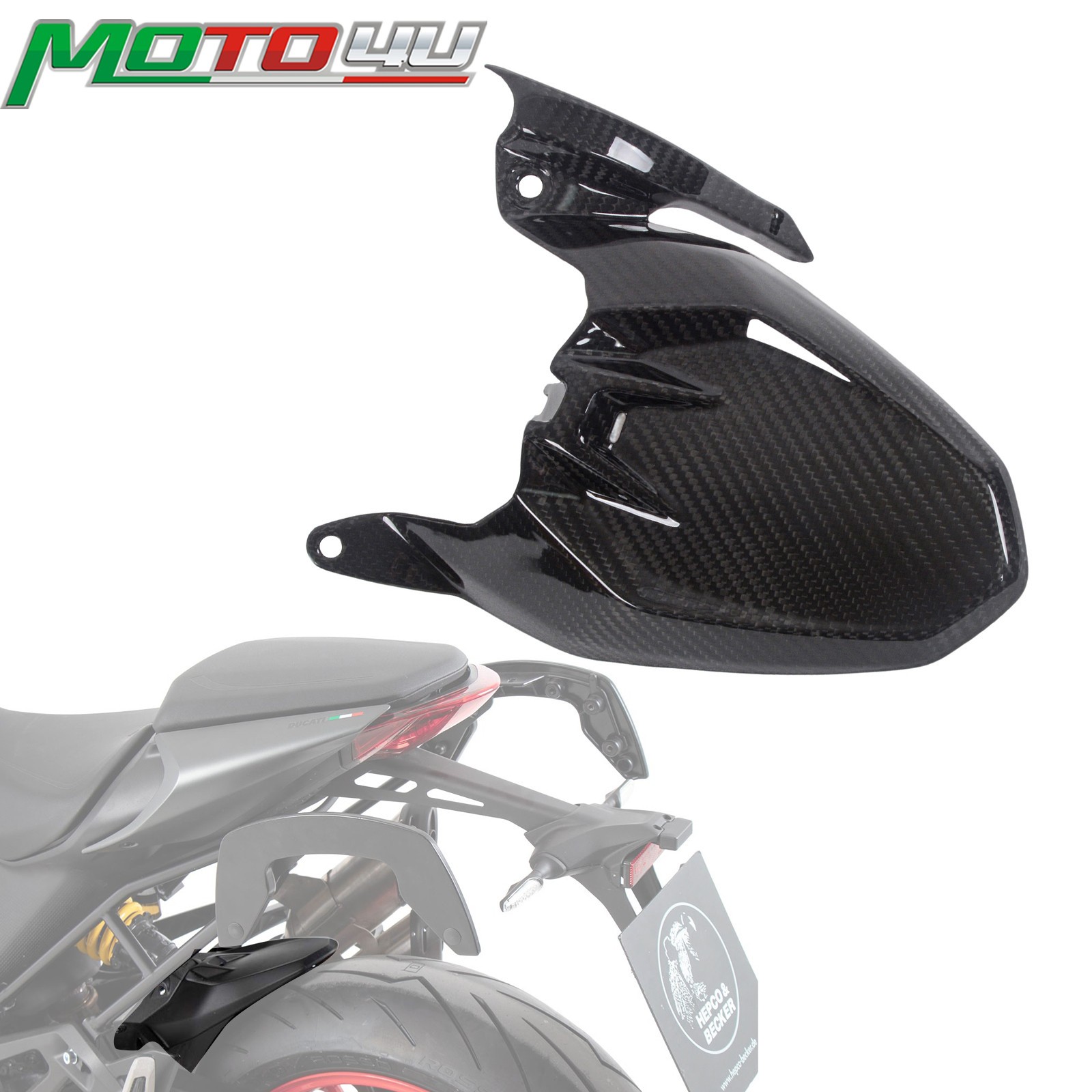 Carbon Fiber Rear Hugger Cover Motorcycle For Ducati Monster 937 2021-2023 Gloss