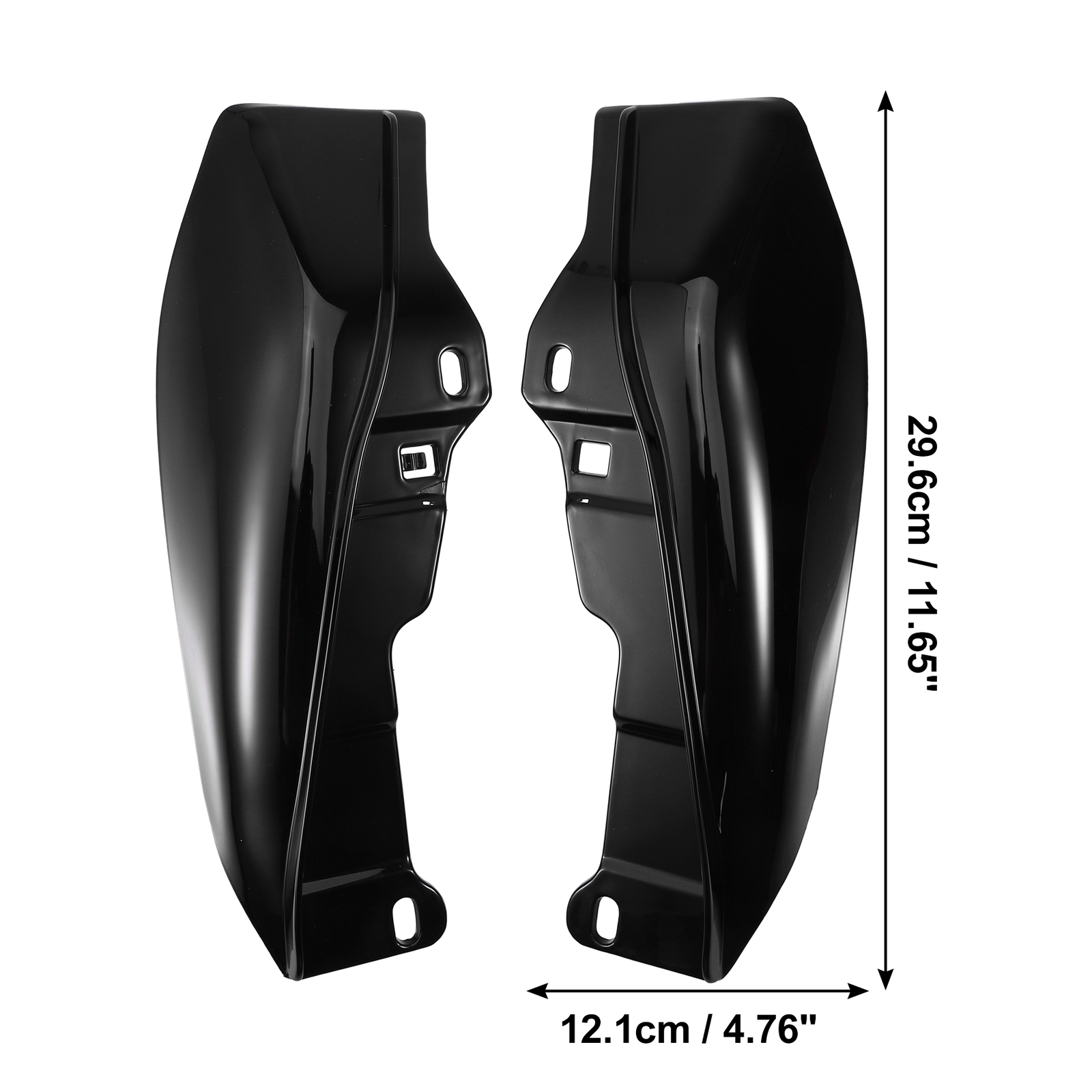 1 Pair Heat Shields Deflectors for Harley Davidson Street Glide Gloss Black