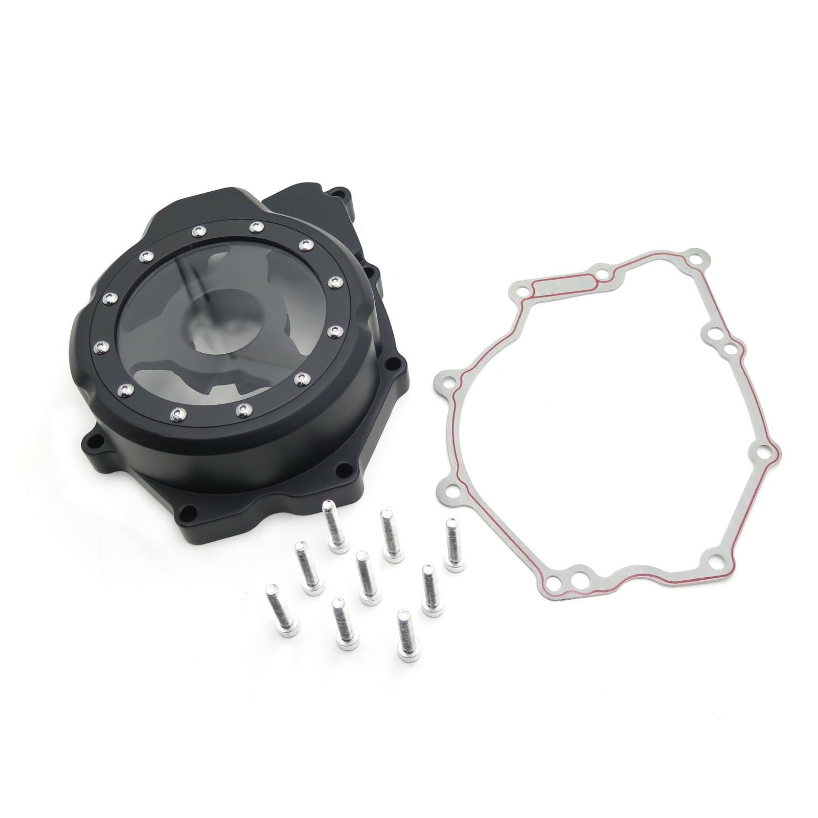 Black Left Engine Stator Cover See Through for Yamaha 2006-2021 YZF-R6 w/ Gasket