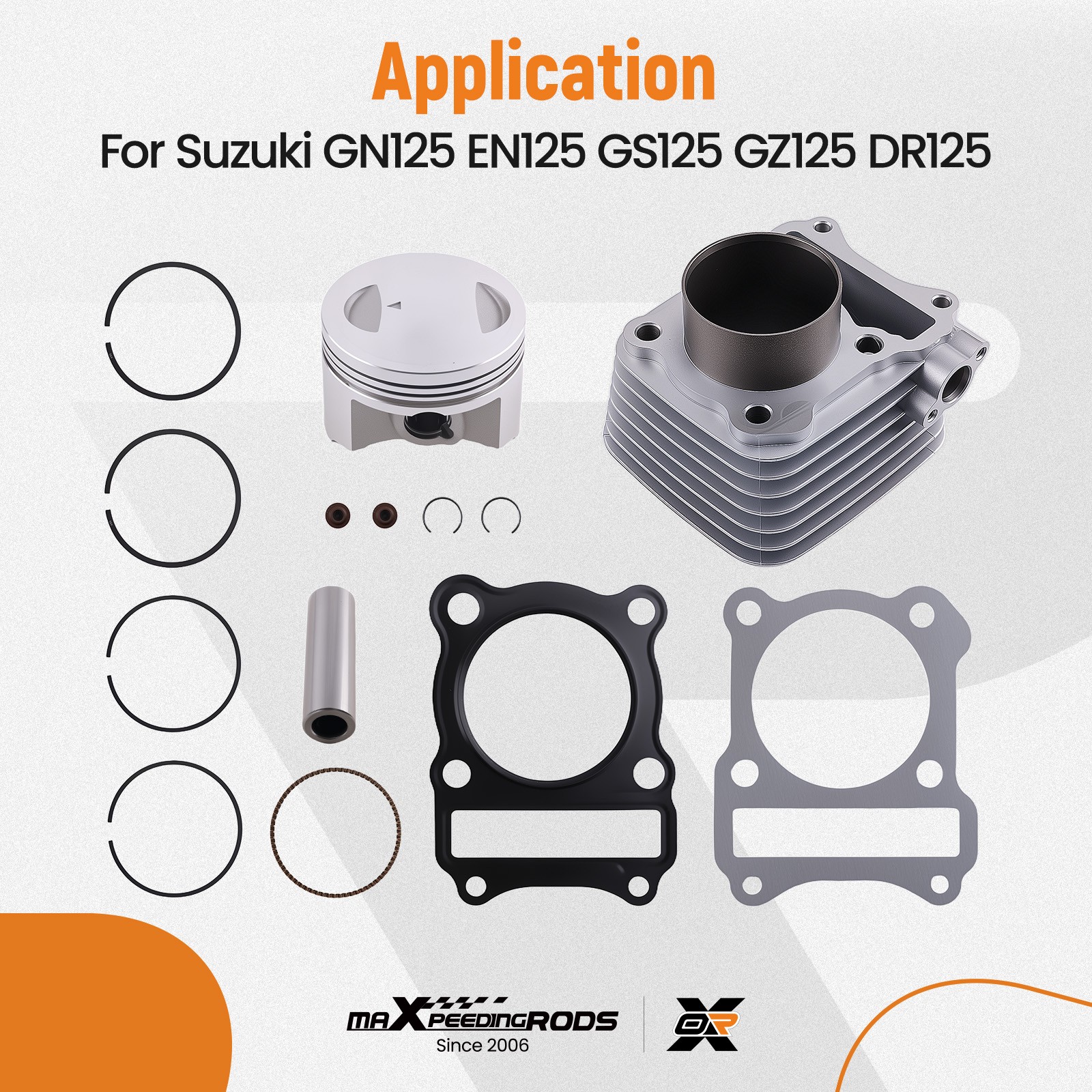 Complete Cylinder Top End Kit for Suzuki GN125 GS125 EN125 DR125 1982-2013